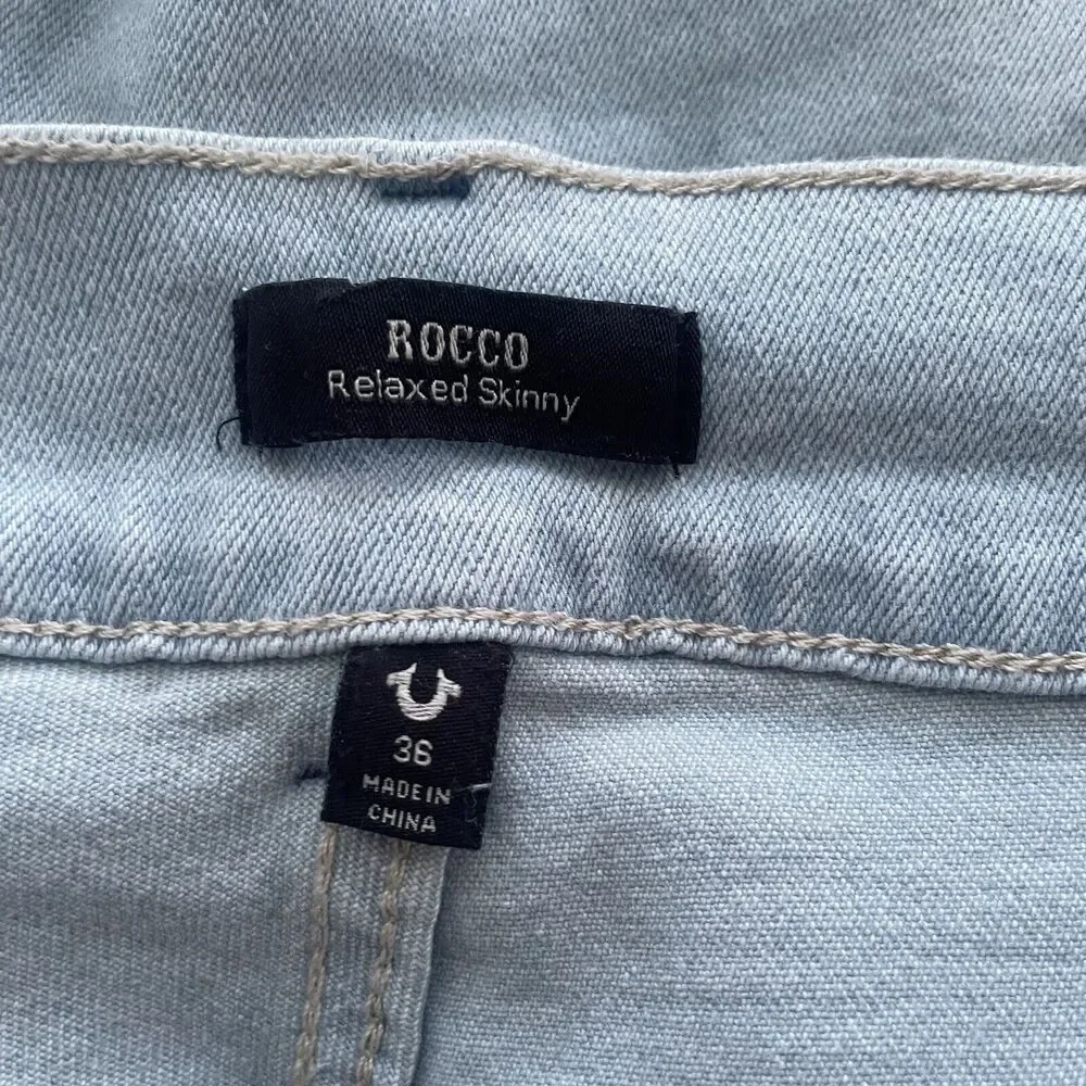 True Religion Shorts Rocco Flap 5 Pocket Relaxed Skinny Denim Mens 36 New‎